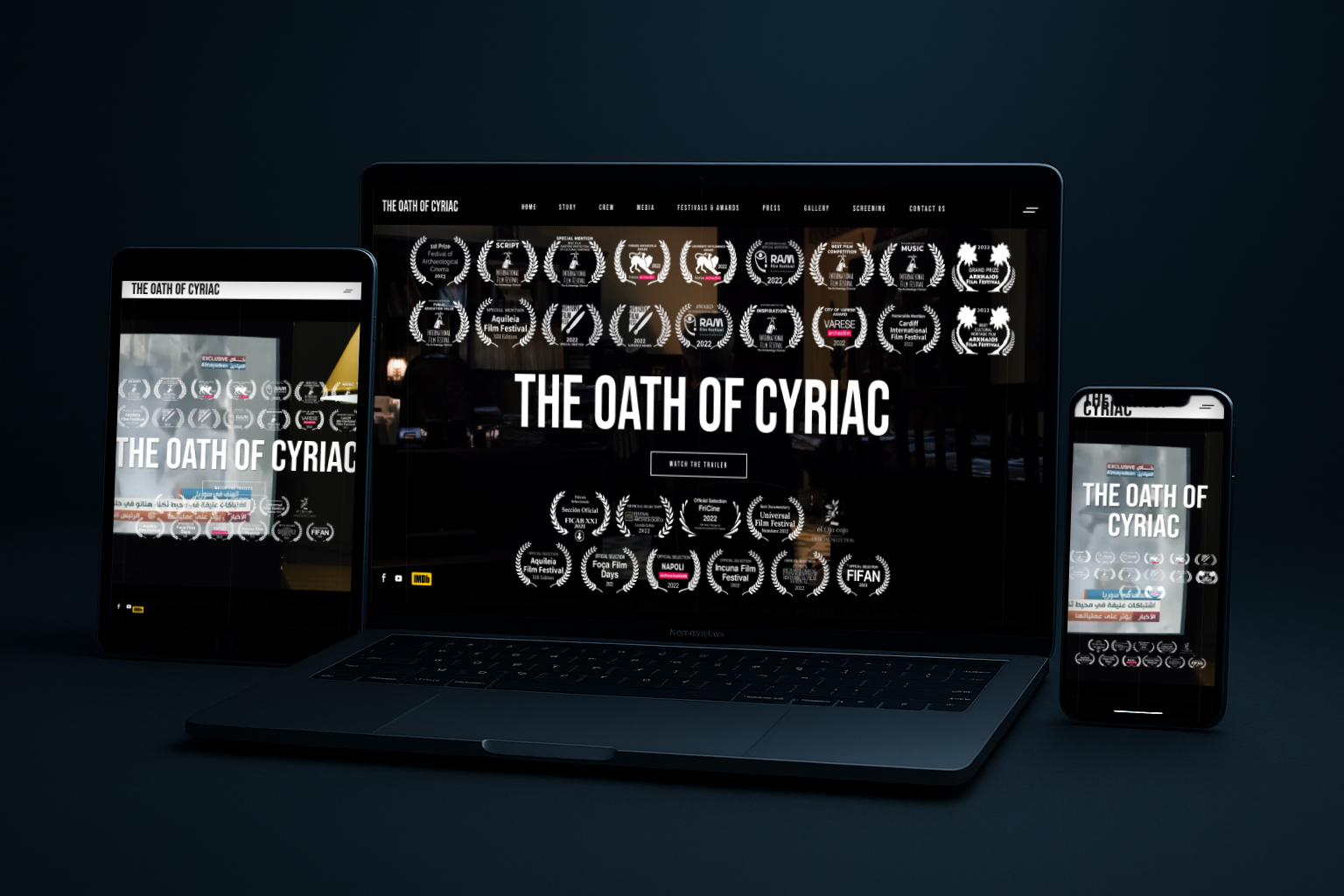 The Oath of Cyriac Website Mockup